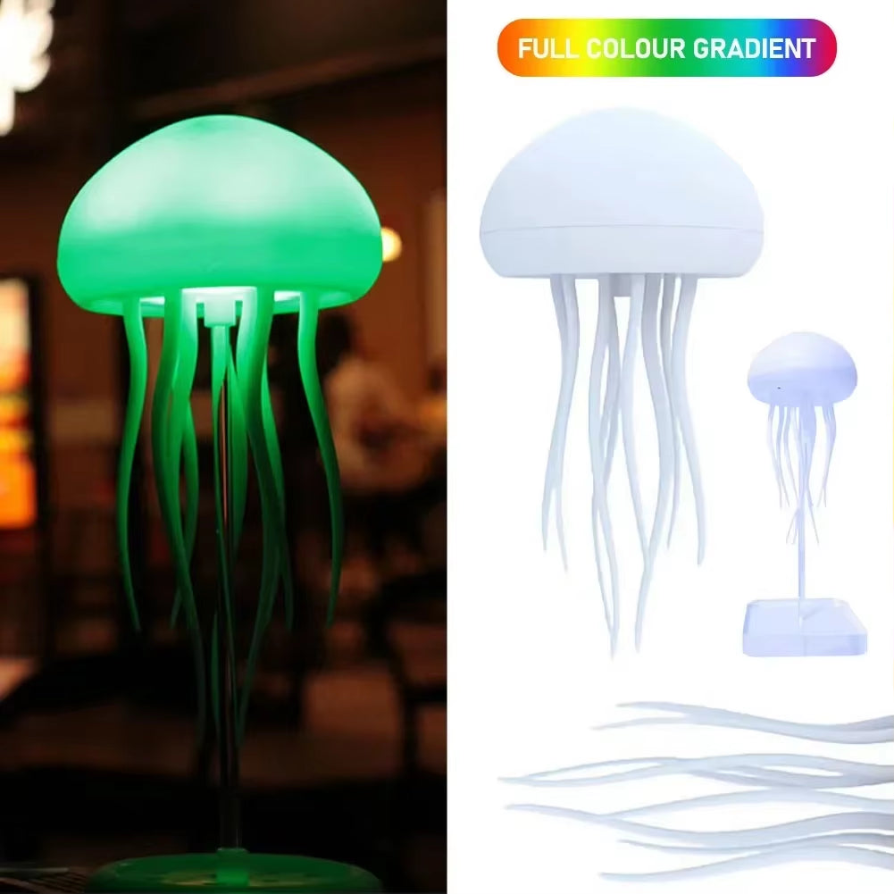 🐬Cartoon jellyfish nightlight  💐RGB gradient  voice control  🌺Type C charging LED light🍅