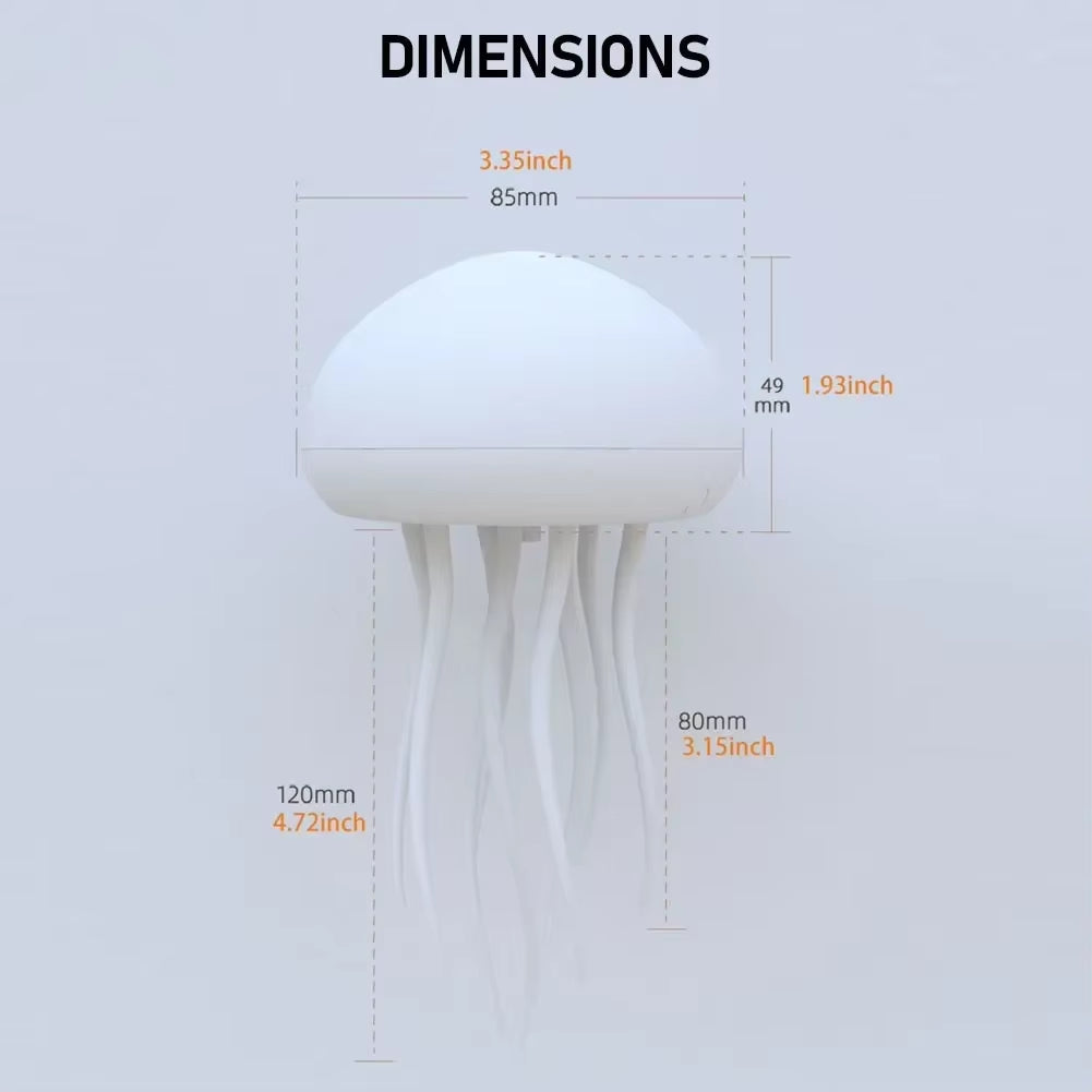 🐬Cartoon jellyfish nightlight  💐RGB gradient  voice control  🌺Type C charging LED light🍅