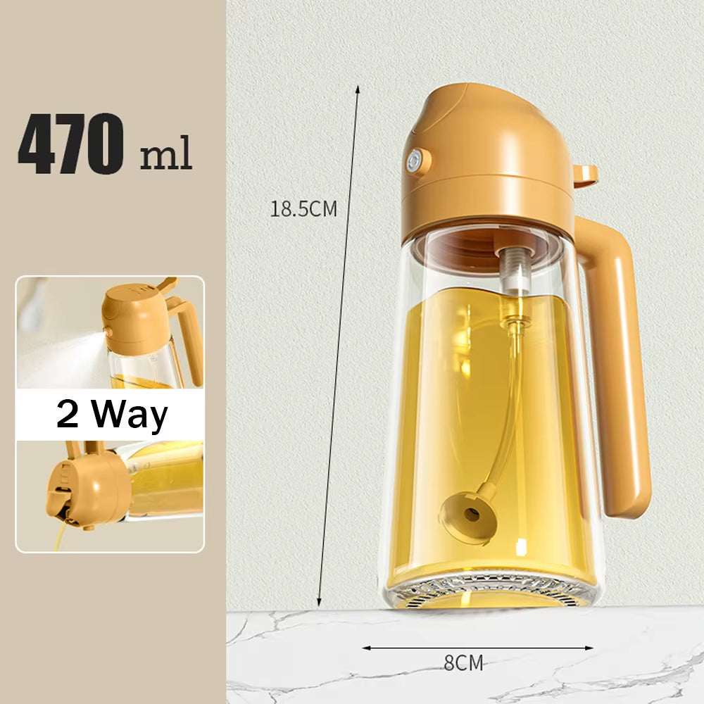 2in1 470Ml glass spray oil sprayer bottle a good kitchen cooking helper