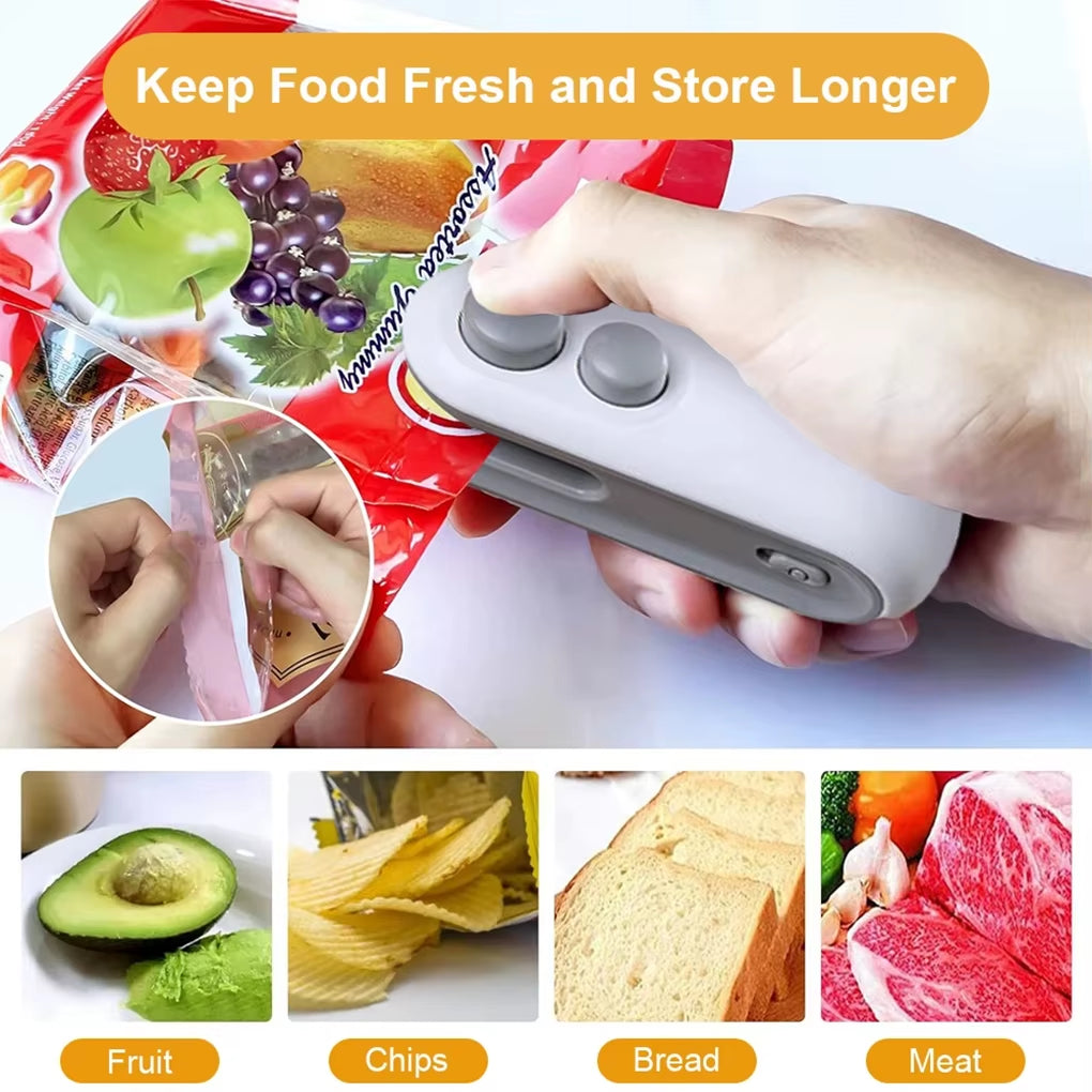 Portable rechargeable snack sealing machine  2 in 1 heat sealing storage helper