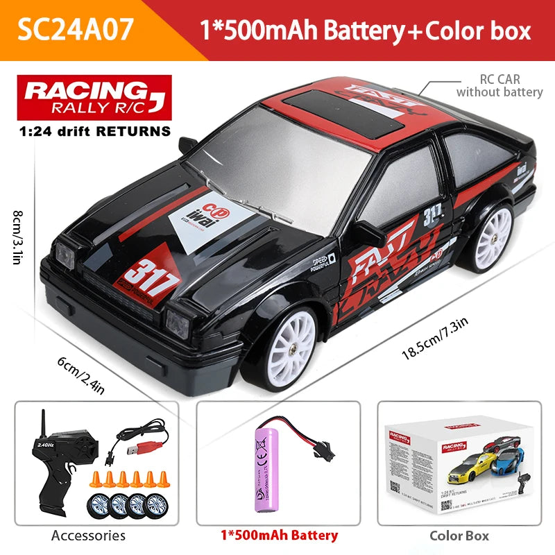 2.4G high-speed drift four-wheel drive remote control racing car AE86 GTR simulation model children's racing toy holiday gift