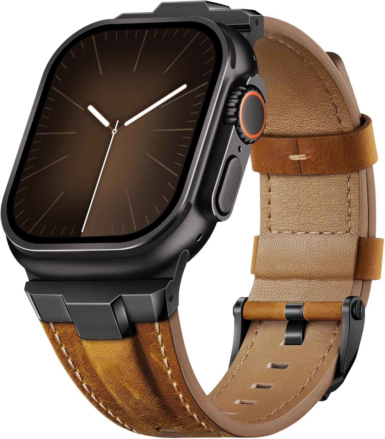 👌Premium Genuine Leather Strap Compatible with 🌹Apple Watch Ultra Band 49mm 46mm 45mm 44mm 42mm – Durable Replacement 💋Band for iWatch Ultra, Series 10/9/8/7/6/5/4/3/SE (Unisex Design)