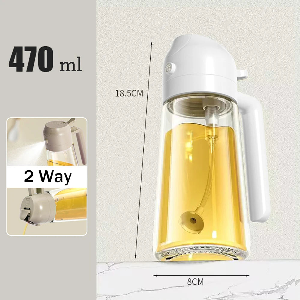 2in1 470Ml glass spray oil sprayer bottle a good kitchen cooking helper