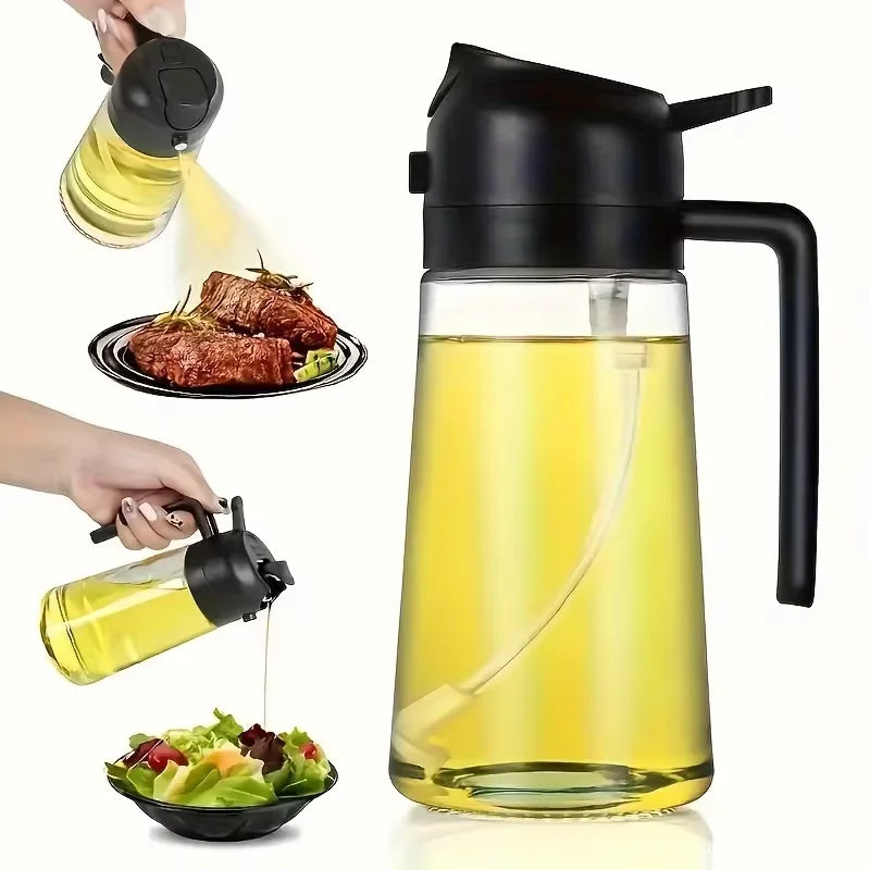 2in1 470Ml glass spray oil sprayer bottle a good kitchen cooking helper