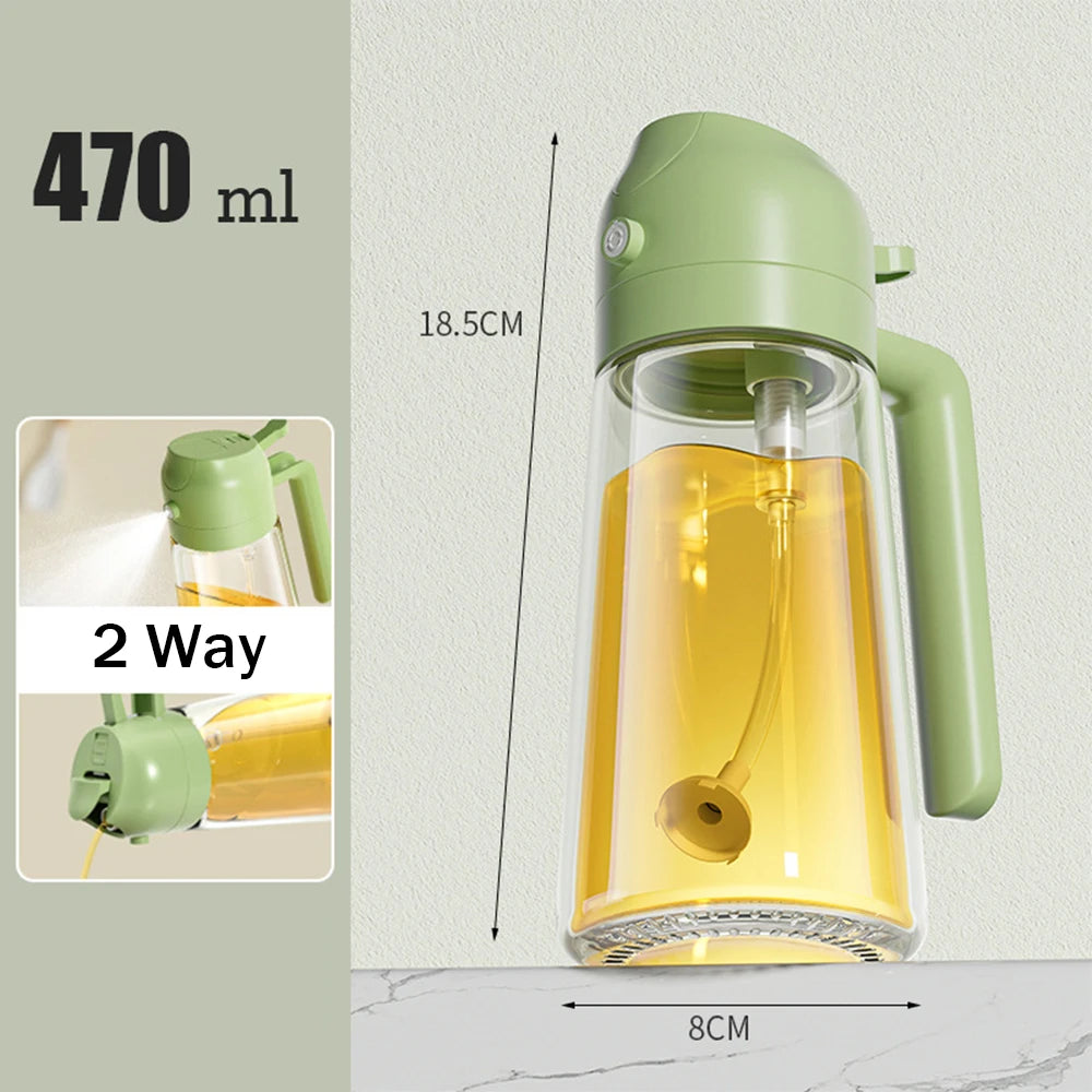 2in1 470Ml glass spray oil sprayer bottle a good kitchen cooking helper