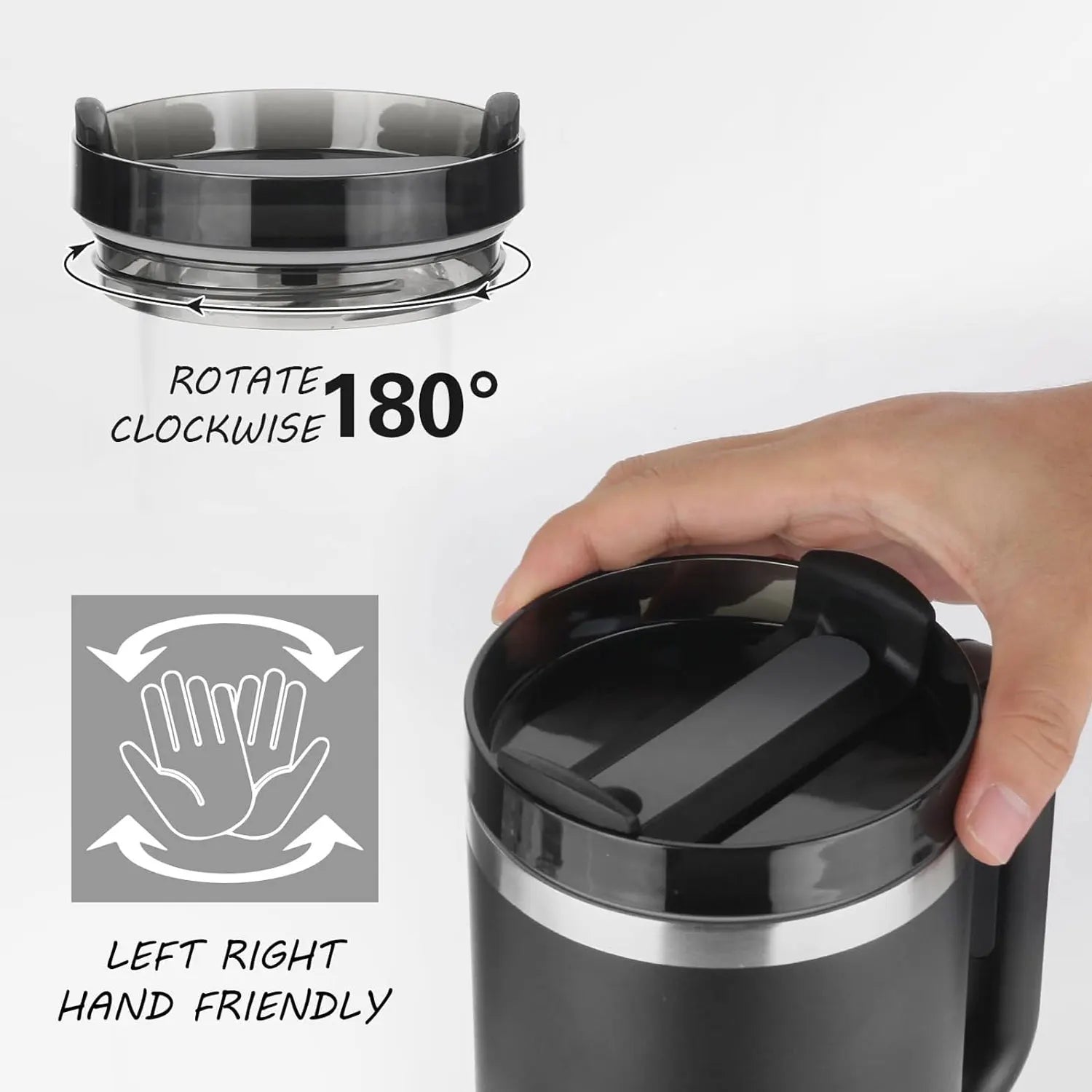 1200ml Large Capacity Stainless Steel Vacuum Insulated Tumbler with Handle and Straw, Portable and Stylish, Perfect for Hot and Cold Drinks