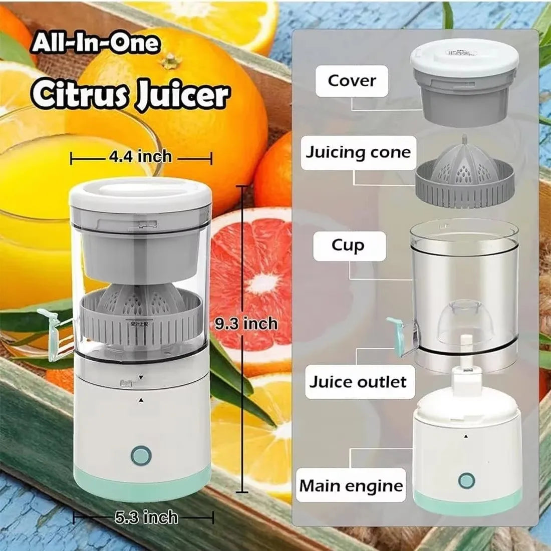 Extractor Fully Automatic Fruit Household Juicer Portable Juice Machine Residue Separation Bidirectional Spiral Fruit Juicer Cup