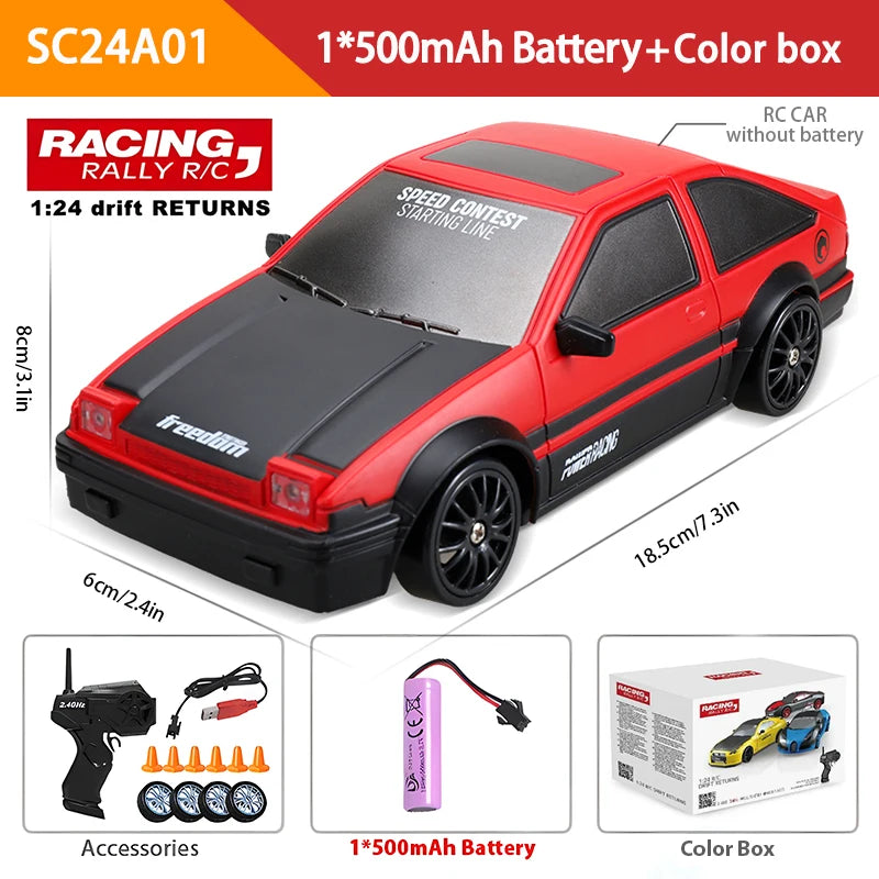 2.4G high-speed drift four-wheel drive remote control racing car AE86 GTR simulation model children's racing toy holiday gift