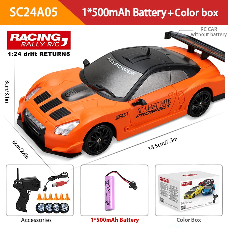 2.4G high-speed drift four-wheel drive remote control racing car AE86 GTR simulation model children's racing toy holiday gift