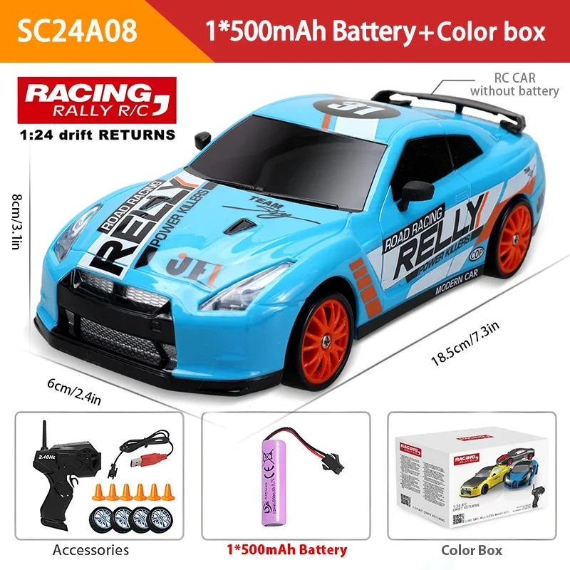 2.4G high-speed drift four-wheel drive remote control racing car AE86 GTR simulation model children's racing toy holiday gift